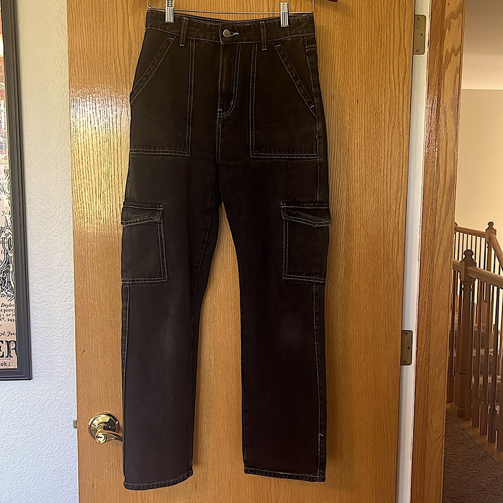 SHEIN Black Denim Cargo Pants